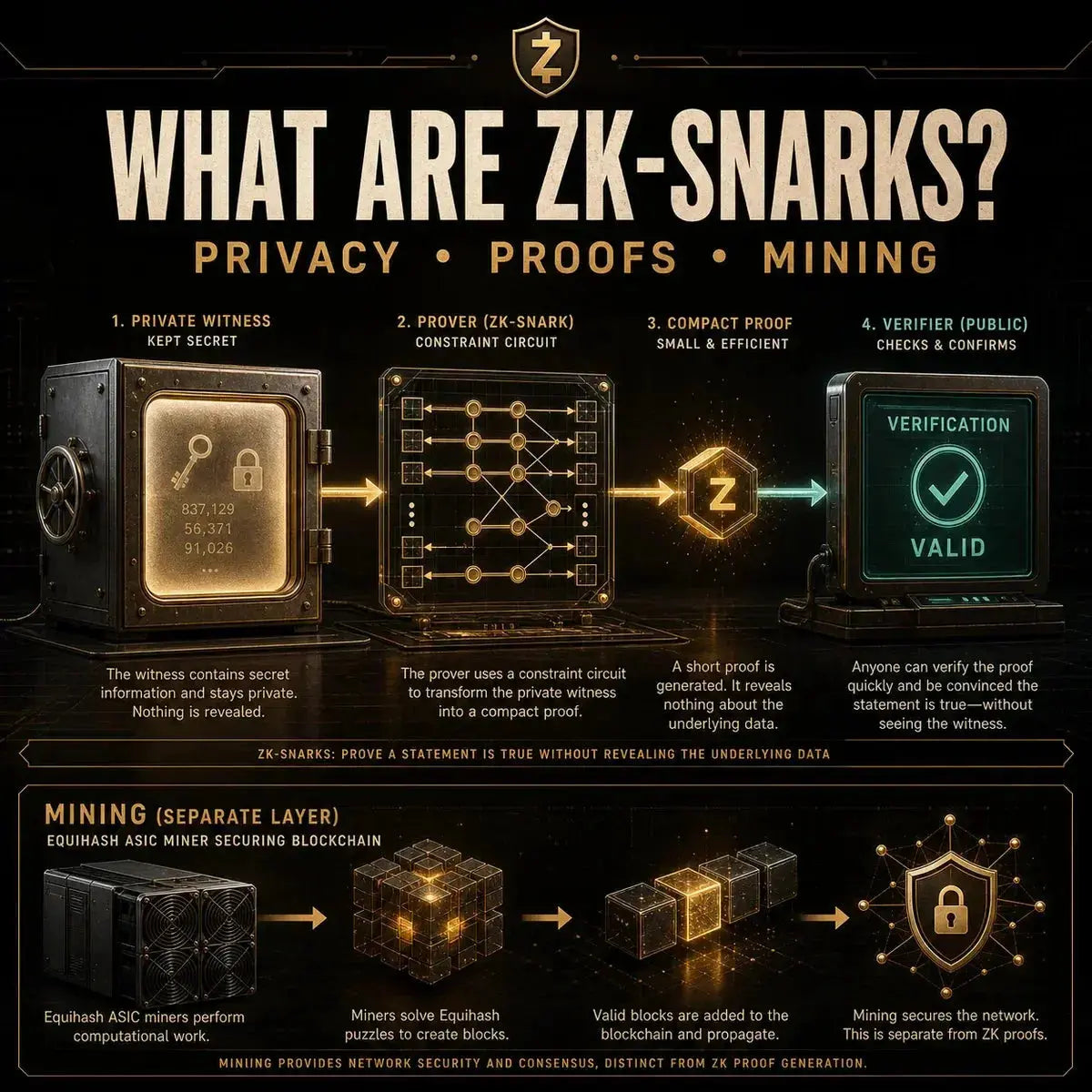 What Are ZK-SNARKs? Privacy Proofs and Mining Explained ZhenChainMicro